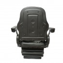 Scaun universal cu suspensie pe aer, reglabil pe inaltime si greutate 50-140Kg, cotiere si spatar rabatabil 50-90° pentru tractor, utilaje agricole, industriale, stivuitor