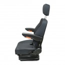 Scaun universal reglabil pe greutate 40-130Kg, cotiere si spatar rabatabil 50-90° pentru tractor, utilaje agricole, industriale, stivuitor