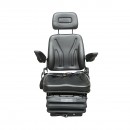 Scaun universal reglabil pe greutate 50-130Kg, cotiere si spatar rabatabil 50-90° pentru tractor, utilaje agricole, industriale, stivuitor