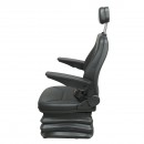 Scaun universal reglabil pe inaltime si greutate 40-120Kg, cotiere si spatar rabatabil 50-90° pentru tractor, utilaje agricole, industriale, stivuitor