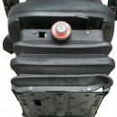 Scaun universal reglabil pe inaltime si greutate 40-120Kg, cotiere si spatar rabatabil 50-90° pentru tractor, utilaje agricole, industriale, stivuitor
