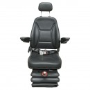 Scaun universal reglabil pe inaltime si greutate 40-120Kg, cotiere si spatar rabatabil 50-90° pentru tractor, utilaje agricole, industriale, stivuitor