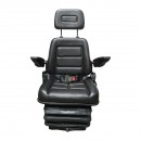 Scaun universal reglabil pe inaltime si greutate 50-130Kg, cotiere si spatar rabatabil 40-80° pentru tractor, utilaje agricole, industriale, stivuitor