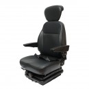 Scaun universal reglabil pentru tractor cu centura de siguranta, cotiere si suspensie mecanica 840x600mm