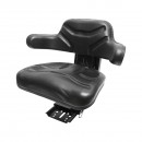 Scaun universal tractor cu reglaj triplu si amortizor, negru lucios