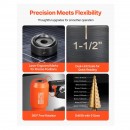 Set 10 perforatoare pentru tabla, Antrenare hidraulica, in trusa, 12.7 – 101.6 mm, 1 x burghiu in trepte, Otel 40Cr