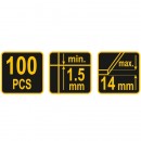 Set 100 clipsuri pentru nivelat placi ceramice Vorel 04690, min 1.5mm, max 14mm