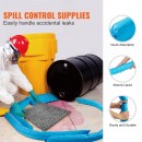 Set 12 sosete absorbante contra scurgerilor accidentale ulei/apa, Capacitate 76 l, Lungime 76 cm