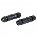 Set 2 conectori cablu Detoolz, ermetici, Ø22x72mm, 3 pini, clasa de etanseitate IP68