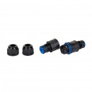 Set 2 conectori cablu Detoolz, ermetici, Ø22x72mm, 3 pini, clasa de etanseitate IP68