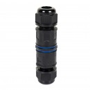 Set 2 conectori cablu Detoolz, ermetici, Ø22x72mm, 3 pini, clasa de etanseitate IP68