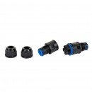 Set 2 conectori cablu Detoolz, ermetici, Ø22x72mm, 4 pini, clasa de etanseitate IP68