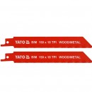 Set 2 panze pentru fierastrau sabie, Yato YT-33931, pentru lemn si metal, 150 mm, 18TPI, HCS