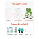 Set 2 spaliere pentru castraveti, plante agatatoare, 90 x 140 cm, Pliabil, 24 x Cleme de fixare