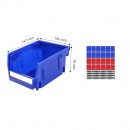 Set 24 cutii pentru organizare accesorii, Stivuibile, cleme incluse, Albastru/Rosu, 137 x 105 x 78 mm
