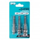 Set 3 adaptoare hexagonale Detoolz, patrat 1/4