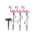 Set 3 lampi solare Strend Pro Flamingo, 18x6x52 cm, 3x2 LED, AA