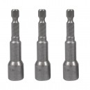 Set 3 tubulare Detoolz, prindere hexagonala 1/4, dimensiuni 10mm * 65mm, magnetice