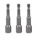 Set 3 tubulare Detoolz, prindere hexagonala 1/4, dimensiuni 8mm * 65mm, magnetice