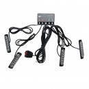 Set 4 lampi LED stroboscopice 24W, 12-24V, galben, unitate control cu 4 module 110x28x12mm