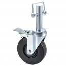 Set 4 roti pivotante, pentru schele, Capacitate 113 kg/roata, Cauciuc/Otel