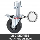 Set 4 roti pivotante, pentru schele, Capacitate 113 kg/roata, Cauciuc/Otel