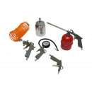 Set 5 piese aer comprimat vopsit, suflat, umflat, spalat cu furtun spiralat 5m Breckner Germany