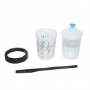 Set 50 pahare 400 ml mixare vopsea cu capac filtrant 125 microni pentru pistol de vopsit