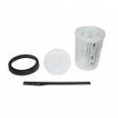 Set 50 pahare 800 ml mixare vopsea cu capac filtrant 125 microni pentru pistol de vopsit