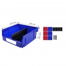 Set 6 cutii pentru organizare accesorii, Stivuibile, cleme incluse, Albastru/Rosu, 276 x 279 x 128 mm