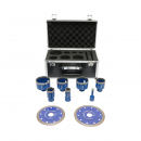 Set 7 carote diamantate 10-68mm, filet interior M14 + 2 discuri 115, 125mm pentru placi ceramice, marmura, granit Breckner Germany