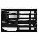 Set 7 ustensile  gratar din inox in  servieta 