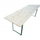 Set berarie cu masa si 2 banci pliabile din lemn masiv pentru gradina, terasa, evenimente 2200x600x770mm
