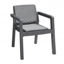 Set canapea, scaune si masuta pentru terasa Keter Robert, culoare gri graphite, inclusiv perne sezut