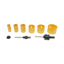 Set carote circulare Bi-Metal 22-64mm pentru lemn, rigips, PVC 9 piese Crownman