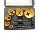 Set carote circulare Bi-Metal 22-64mm pentru lemn, rigips, PVC 9 piese Crownman