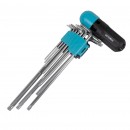 Set chei imbus Detoolz, 10 bucati, maner T, dimensiuni 1.5mm/2mm/2.5mm/ 3mm/4mm/5mm/6mm/8mm/9mm/10mm, material Cr-V