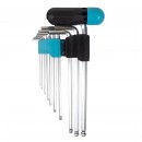 Set chei imbus Detoolz, 10 bucati, maner T, dimensiuni 1.5mm/2mm/2.5mm/ 3mm/4mm/5mm/6mm/8mm/9mm/10mm, material Cr-V