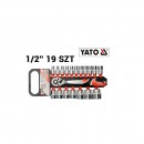 Set chei tubulare 19 buc, cu antrenor Yato YT-38681, prindere 1/2 “, dimensiune 8-32 mm, Cr-V