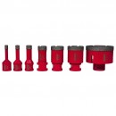 Set de carote diamantate dry M14, Ø8-68mm, cutie aluminiu 