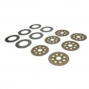 Set discuri frictiune 222x50x3.8mm Z=15, placa 240x130x3.8mm pentru JCB 3C, 3CX, 3D, 3DX, 4C, 4CN, 4CX OEM 458-20289 - 458-20353
