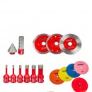 Set discuri si  carote diamantate pentru polizor M14, 21 bc, cutie aluminiu
