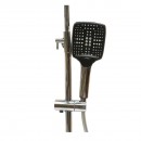 Set dus Premium multifunctional de perete din cupru, 3 functii curgere apa, dus dreptunghiular tip ploaie, para de dus, crom lucios