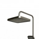 Set dus Premium multifunctional de perete din cupru, 3 functii curgere apa, dus dreptunghiular tip ploaie, para de dus, gri grafit satinat