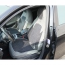 Set huse scaune auto Premium Crem-Gri universale, design sport ergonomic, piele ecologica cu insertii textile, fata + spate 11 piese