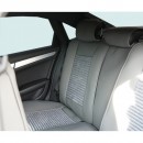 Set huse scaune auto Premium Crem-Gri universale, design sport ergonomic, piele ecologica cu insertii textile, fata + spate 11 piese