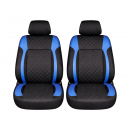 Set huse scaune auto universale negru-albastru Diamond, piele ecologica matlasata cu textil 9 piese