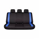 Set huse scaune auto universale negru-albastru Diamond, piele ecologica matlasata cu textil 9 piese