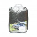 Set huse scaune auto universale negru-albastru Diamond, piele ecologica matlasata cu textil 9 piese