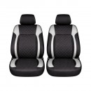 Set huse scaune auto universale negru-gri Diamond, piele ecologica matlasata 9 piese